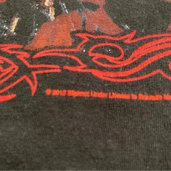 Slipknot merch Gildan Heavy Red Frame Band Mask Image Black Size S T Shirt 2013 - Picture 4 of 8